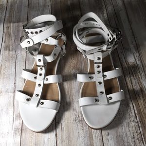 STUART WEITZMAN 00607 white gladiator sandals flats 7.5